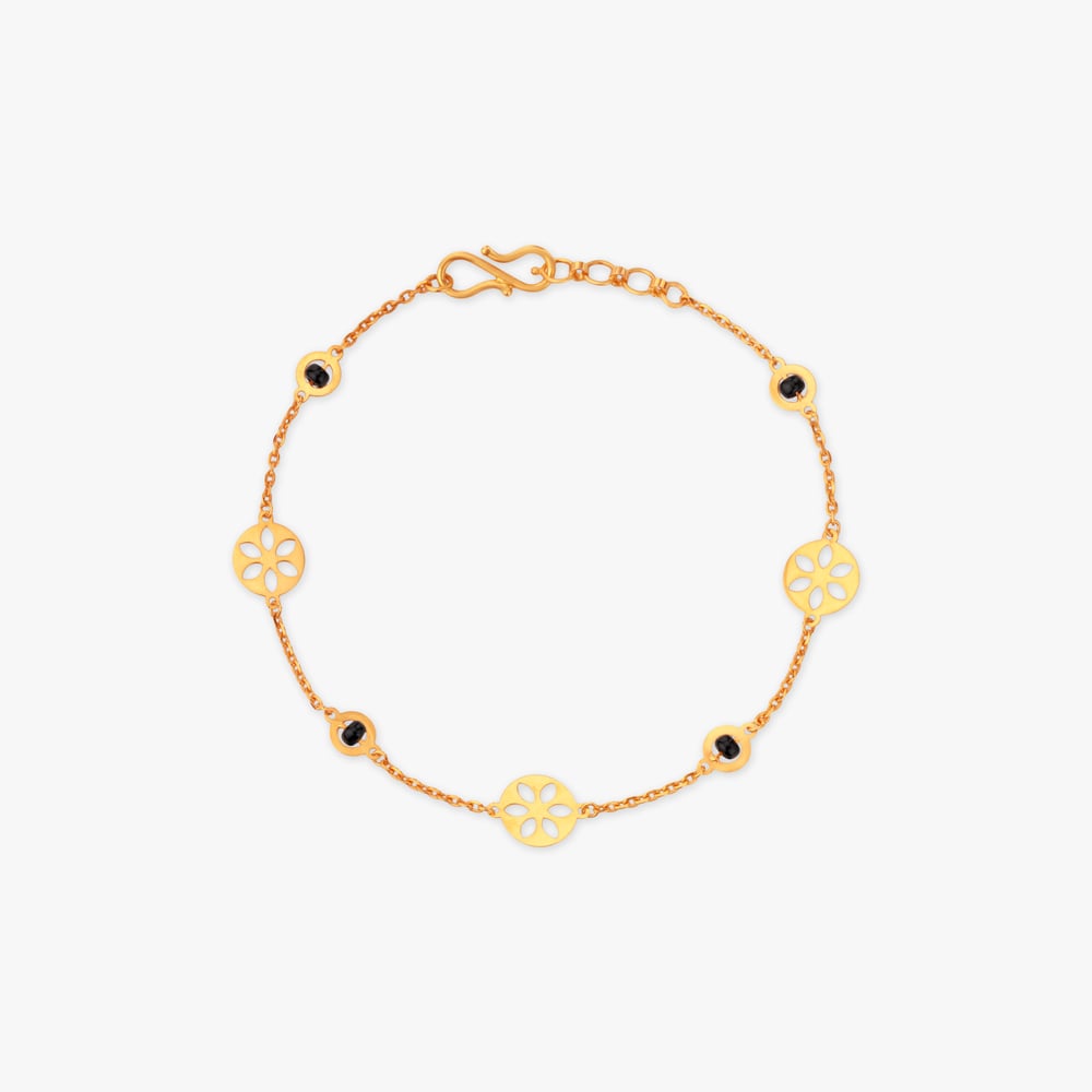 

Floral Charm Gold Bracelet
