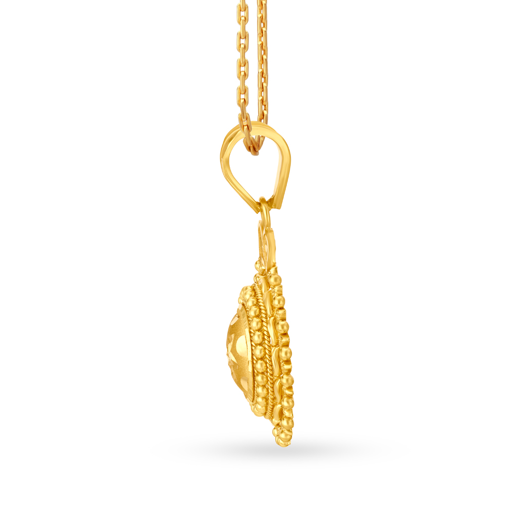 Sophisticated 22 Karat Yellow Gold Circular Pendant,,hi-res image number null
