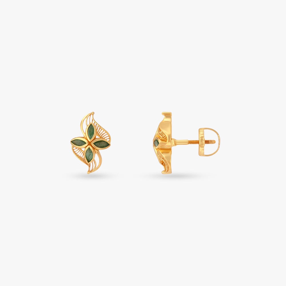 Verdant Bloom Gold Pendant and Earrings Set,,hi-res image number null