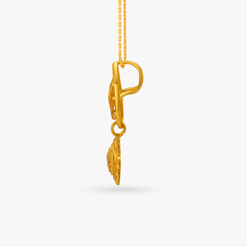 Charming Lord Ganesha Lotus Pendant,,hi-res image number null