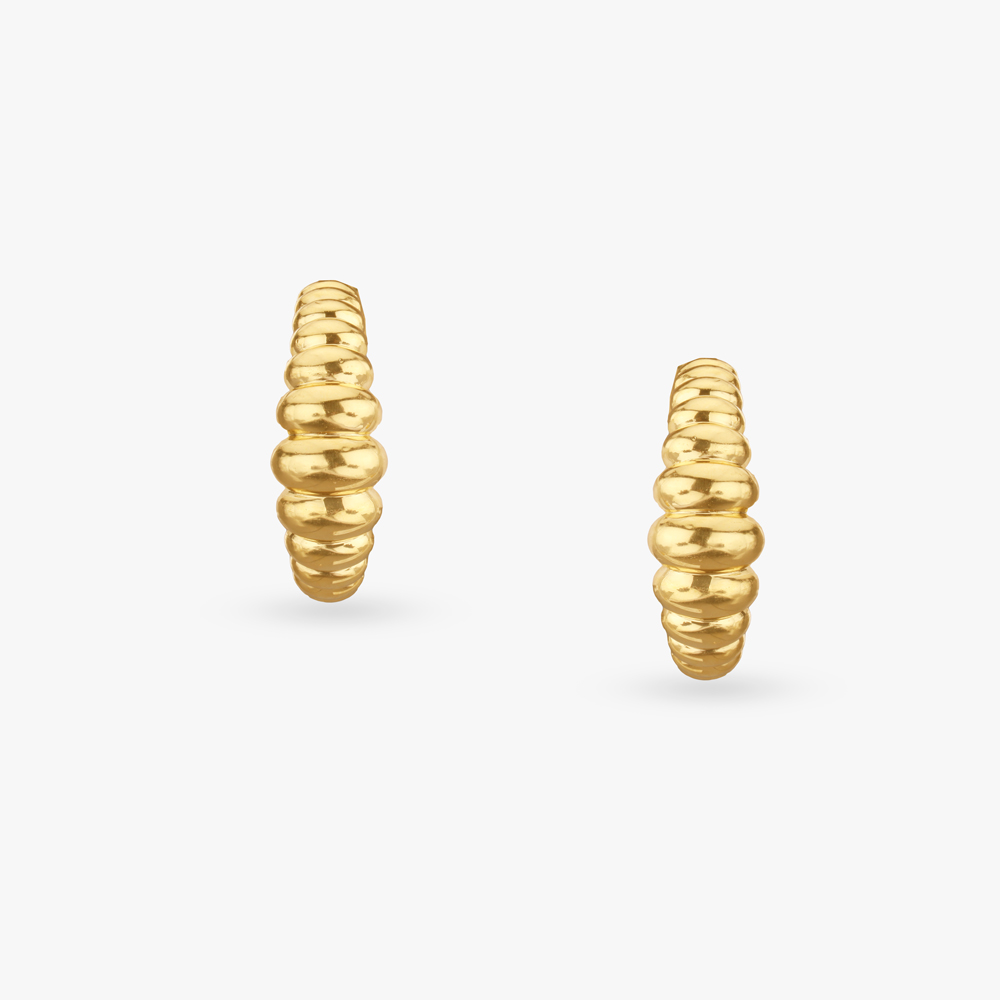 Bold Contours Gold Hoop Earrings,,hi-res image number null
