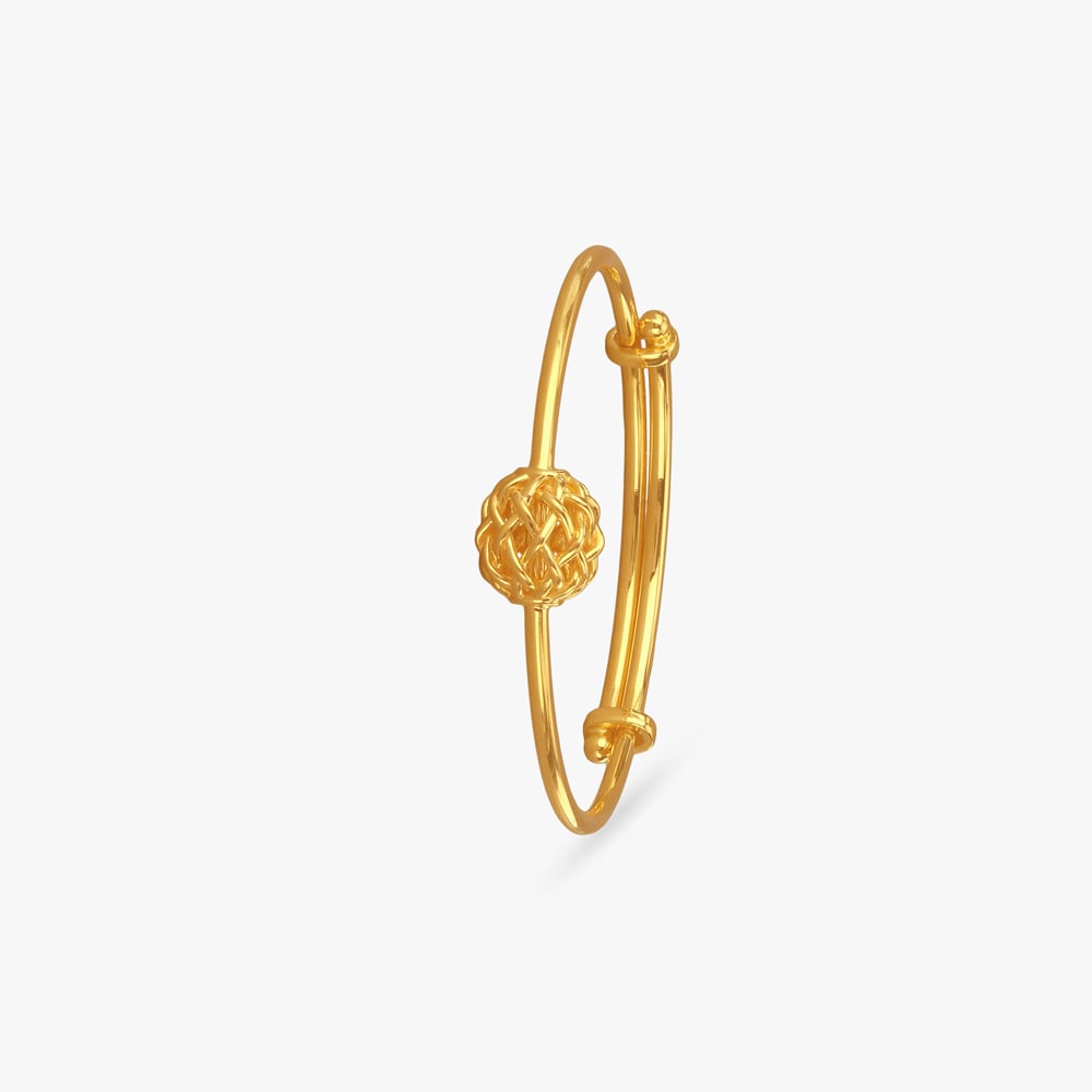 Braided Bliss Gold Bangle for Kids,,hi-res image number null