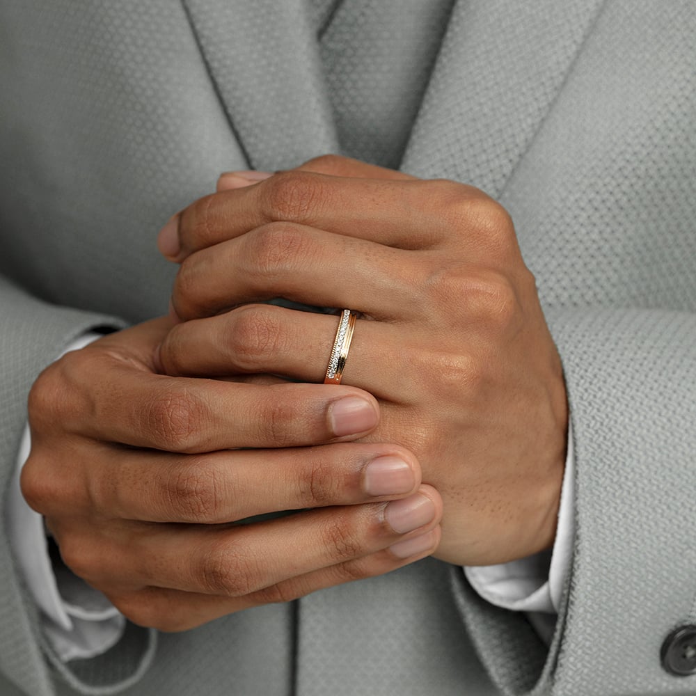Bold Moves Gold & Diamond Finger Ring for Men,,hi-res image number null