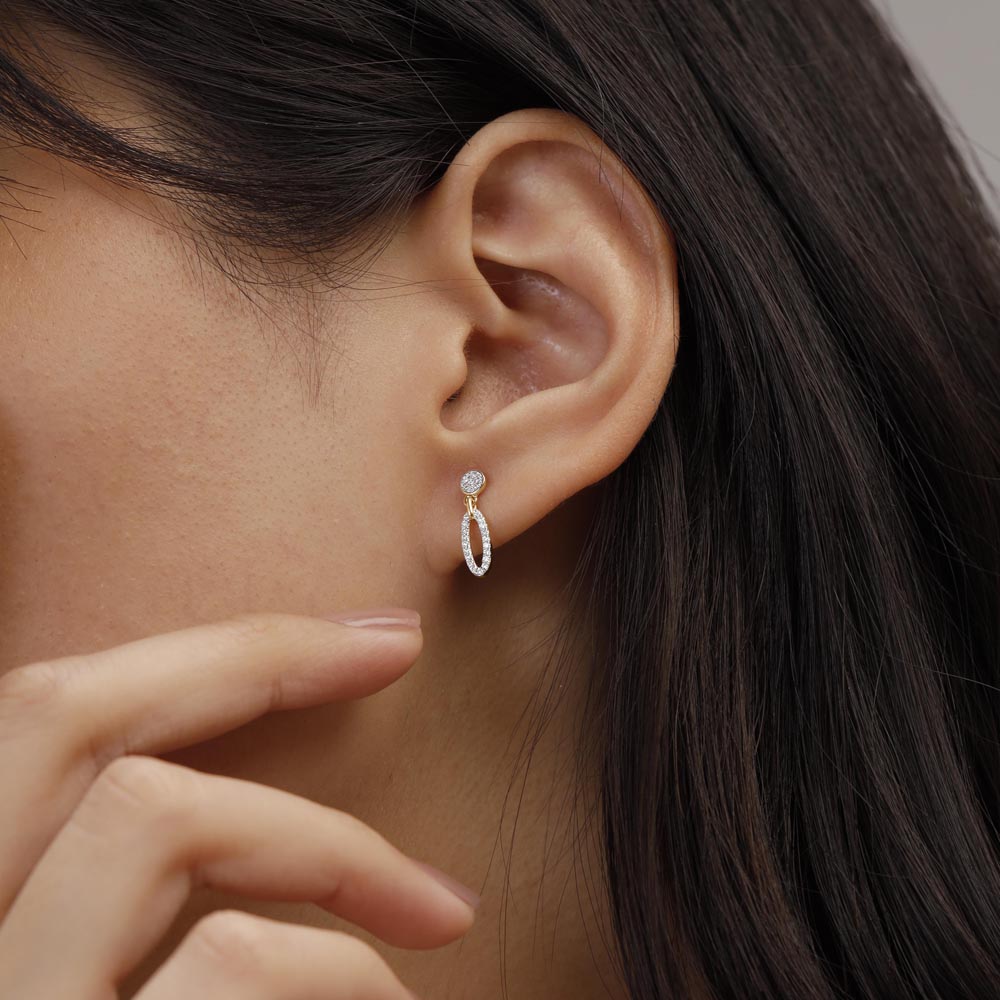 Radiant Loop Diamond Drop Earrings,,hi-res image number null