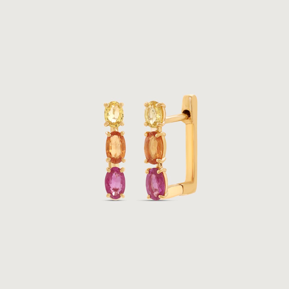Vivid Edge Sapphire Hoop Earrings,,hi-res image number null