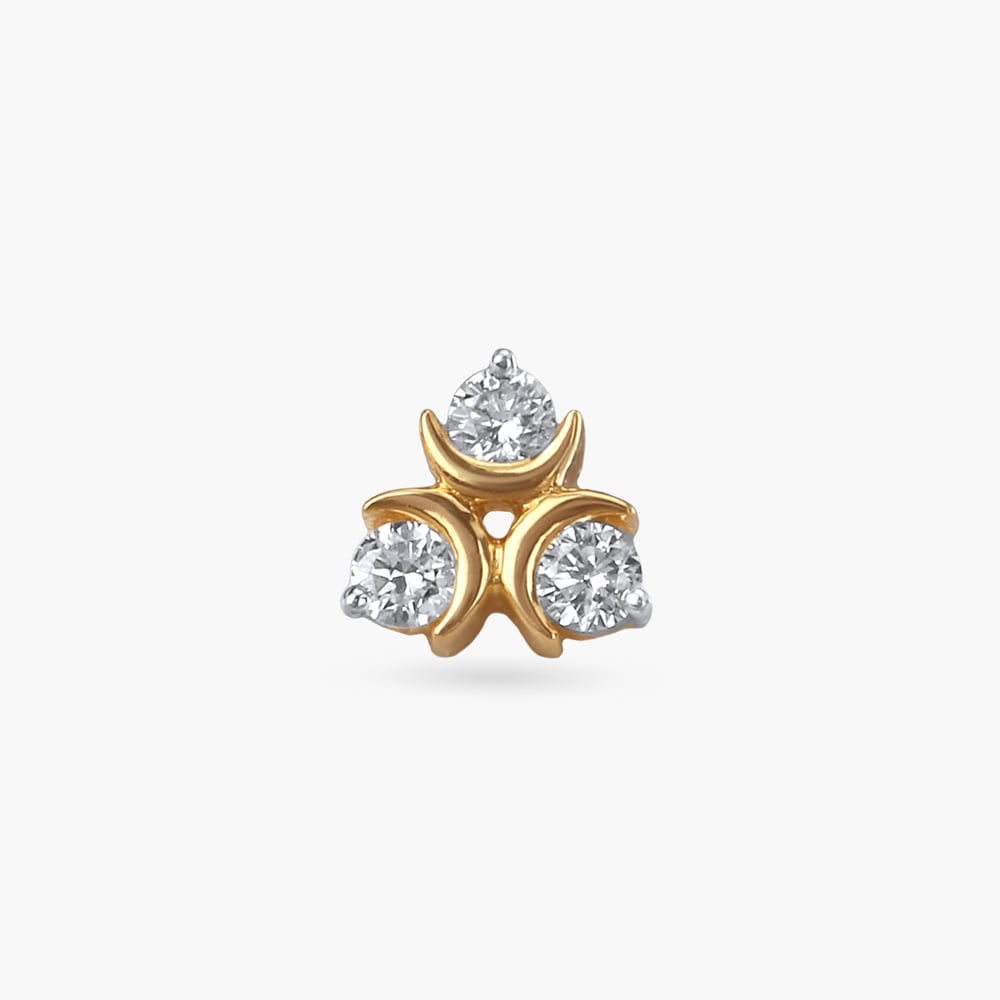 Triangular Gleam Diamond Nose Pin,,hi-res image number null