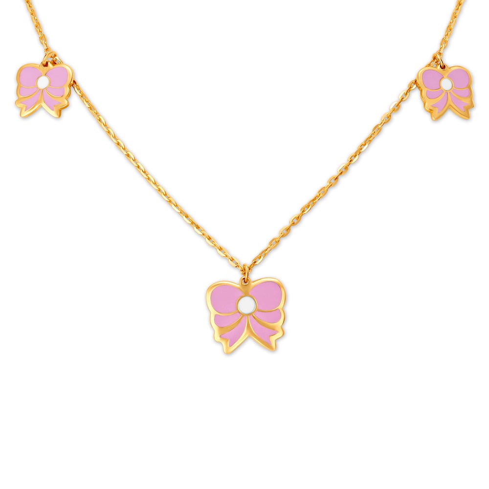Lovely Butterfly Gold Pendant with Chain For Kids