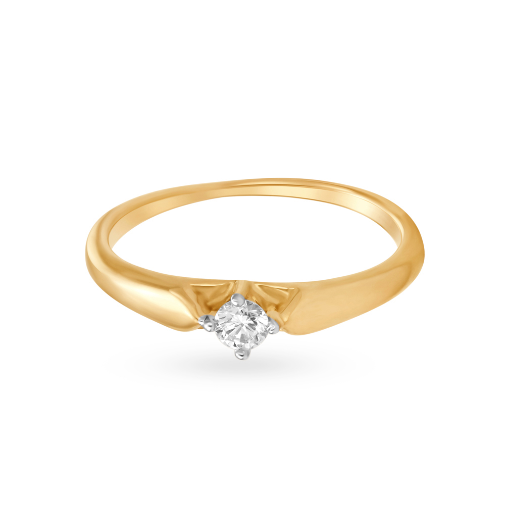 Classic Gold and Diamond Finger Ring,,hi-res image number null