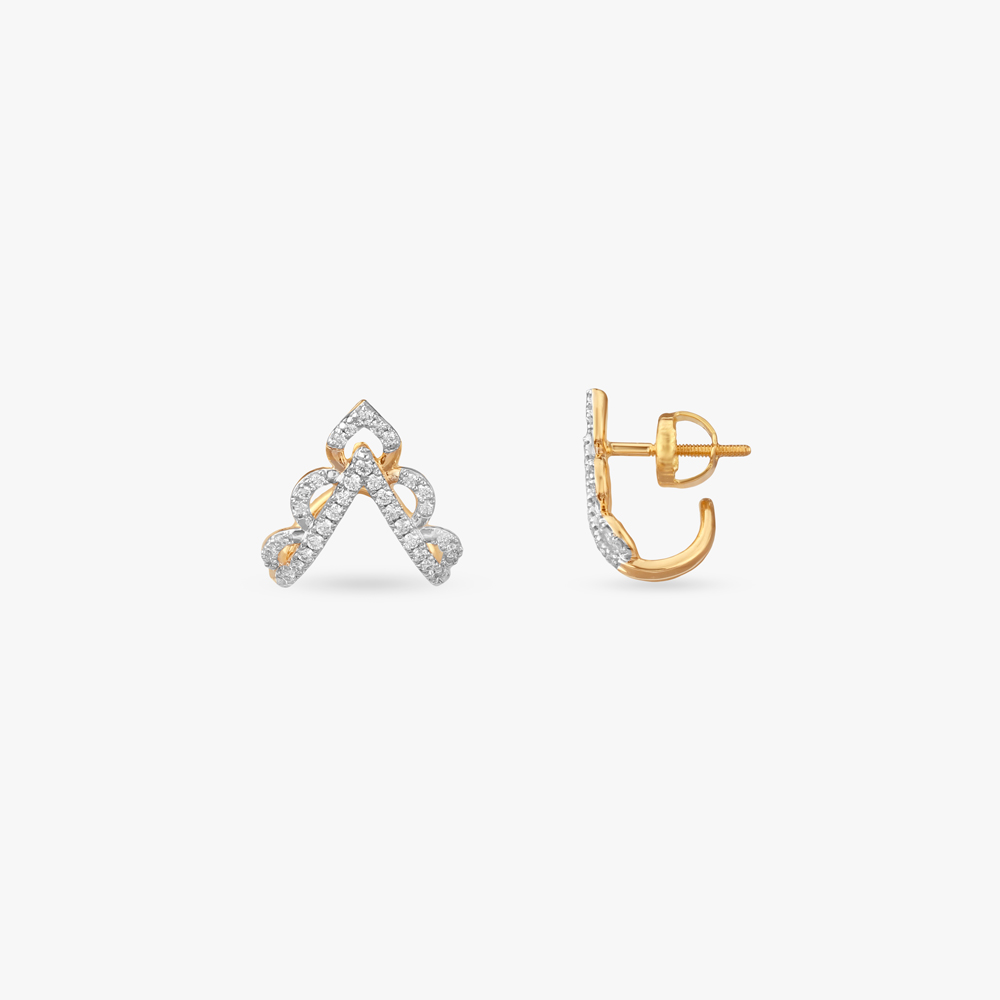 Royal Crest Diamond Stud Earrings,,hi-res image number null