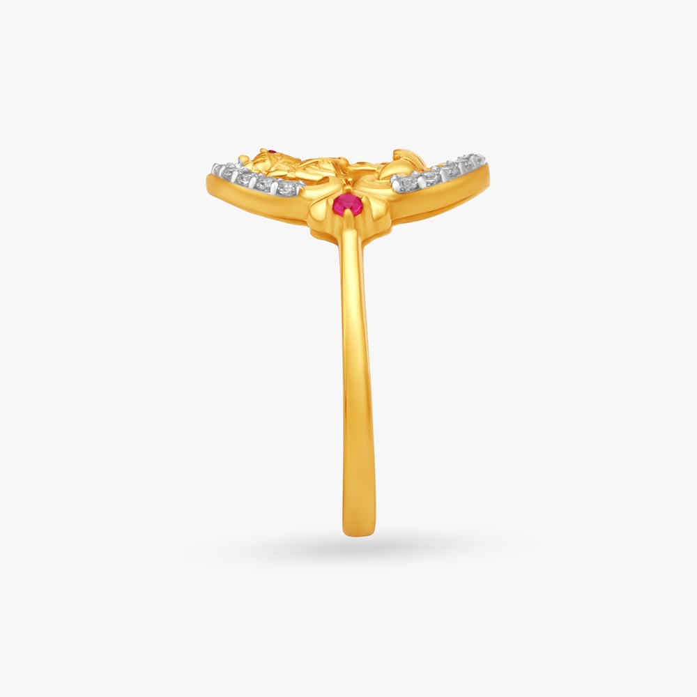 Lakshmi Gold Finger Ring,,hi-res image number null