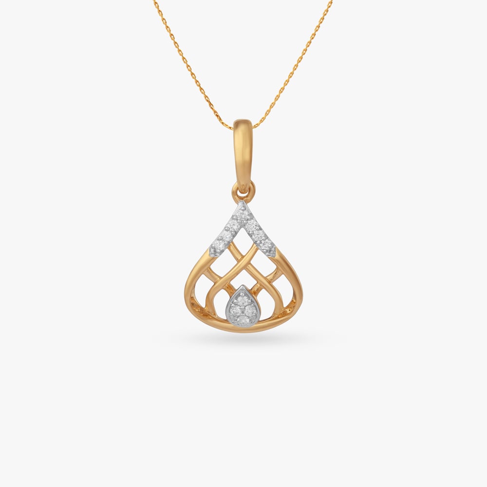 

Sculpted Teardrop Diamond Pendant