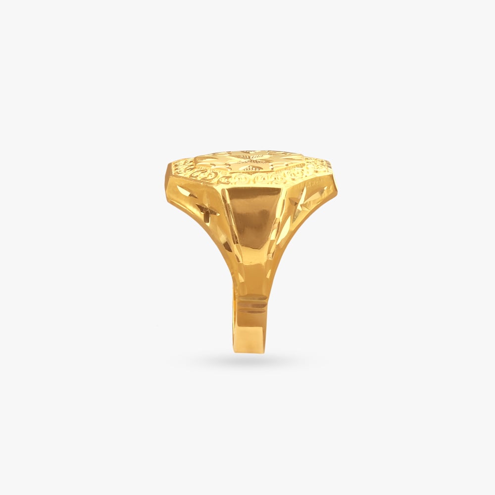Monarch Crest Gold Ring for Men,,hi-res image number null