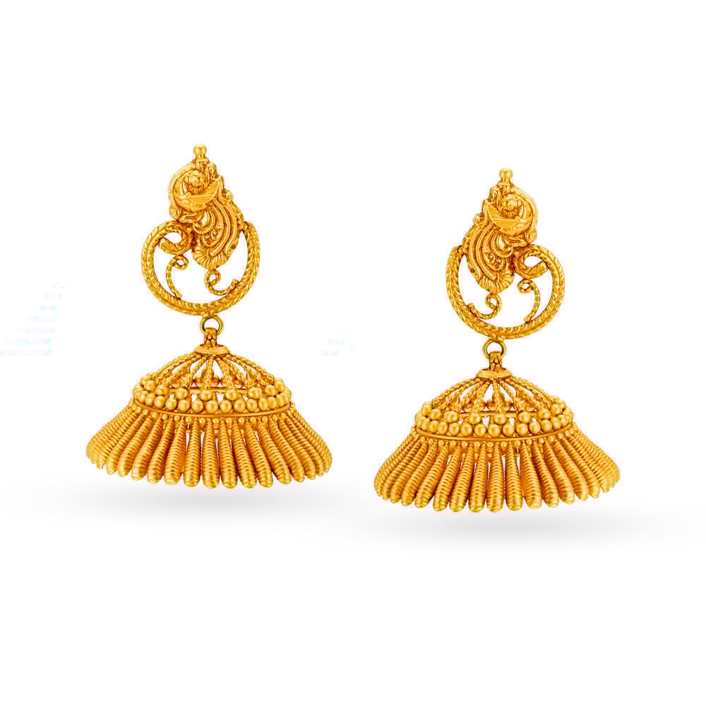 Ethereal Carved Jhumka Earrings,,hi-res image number null