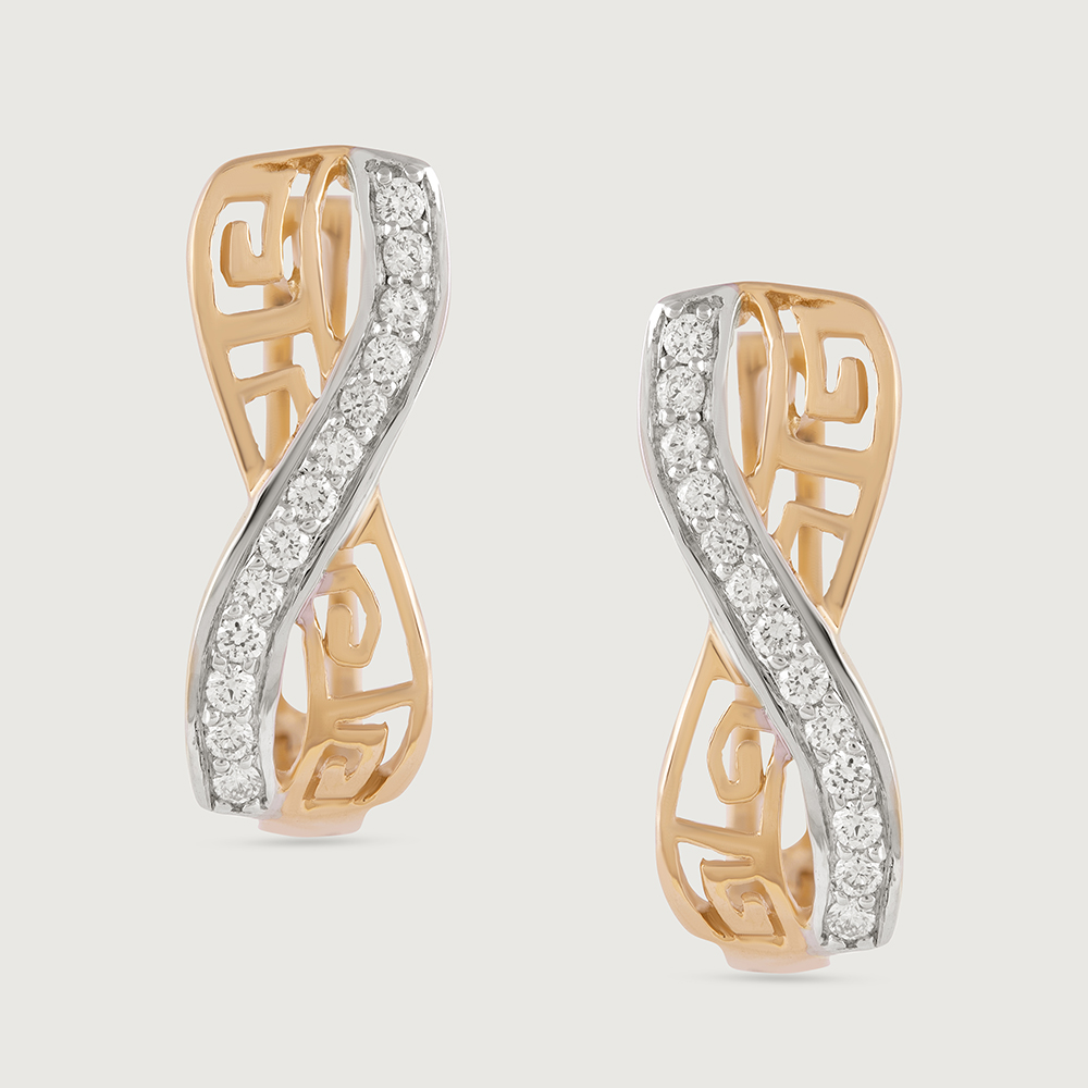 Infinity Chic Gold & Diamond Hoop Earrings,,hi-res image number null