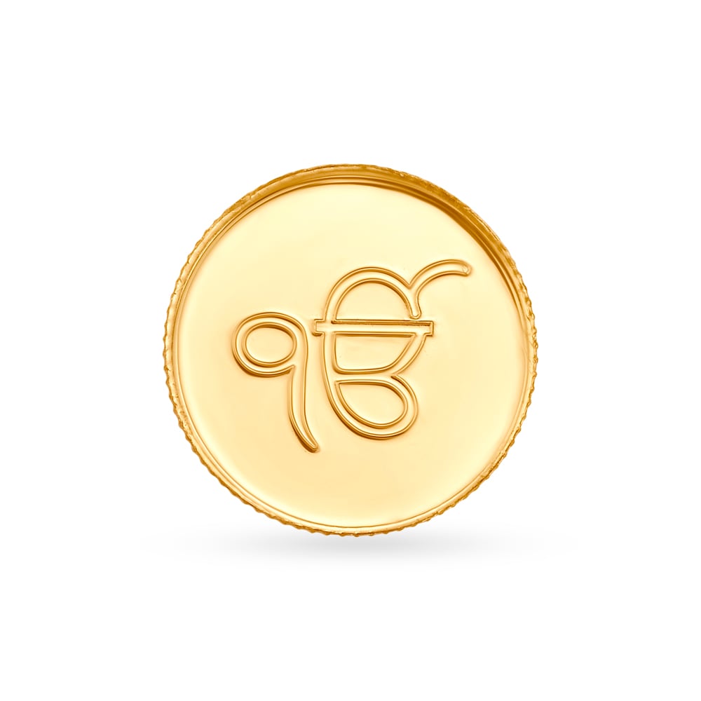 2 gram 22 Karat Gold Coin with Ek Onkar Satnam design