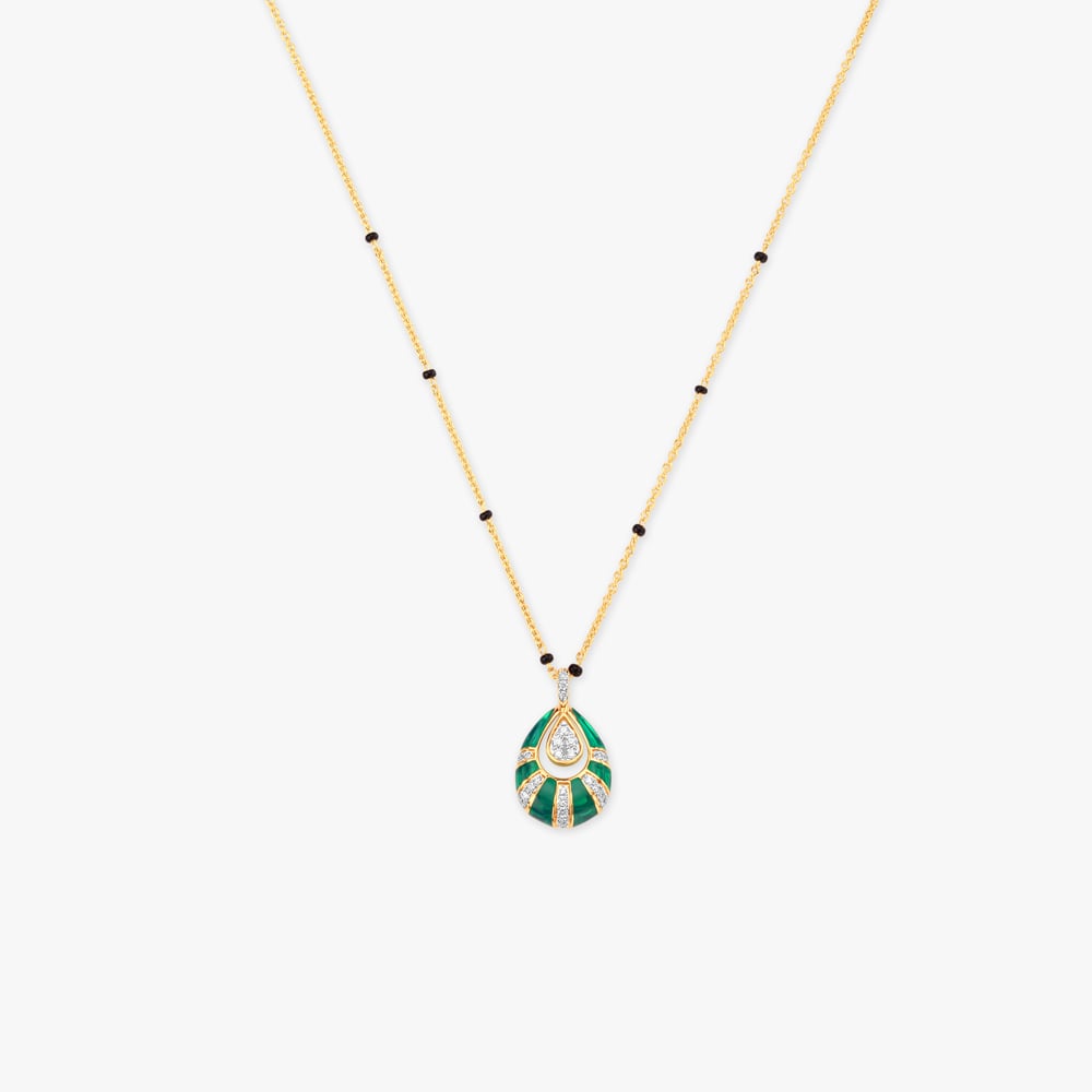 

Sunray Enamel Diamond Mangalsutra