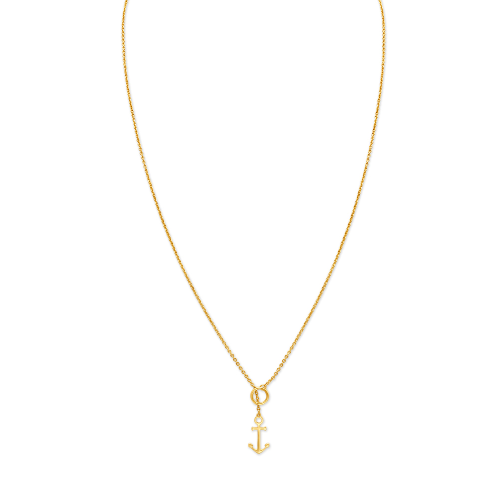 Fascinating Anchor Gold Pendant with Chain for Kids,,hi-res image number null