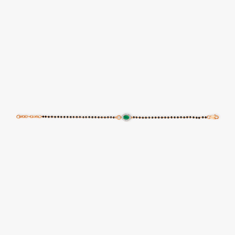 Dazzling Emerald and Diamond Mangalsutra Bracelet,,hi-res image number null
