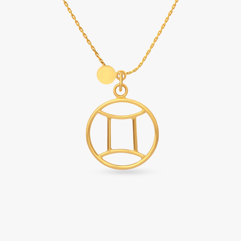 

Gemini Circle Gold Pendant