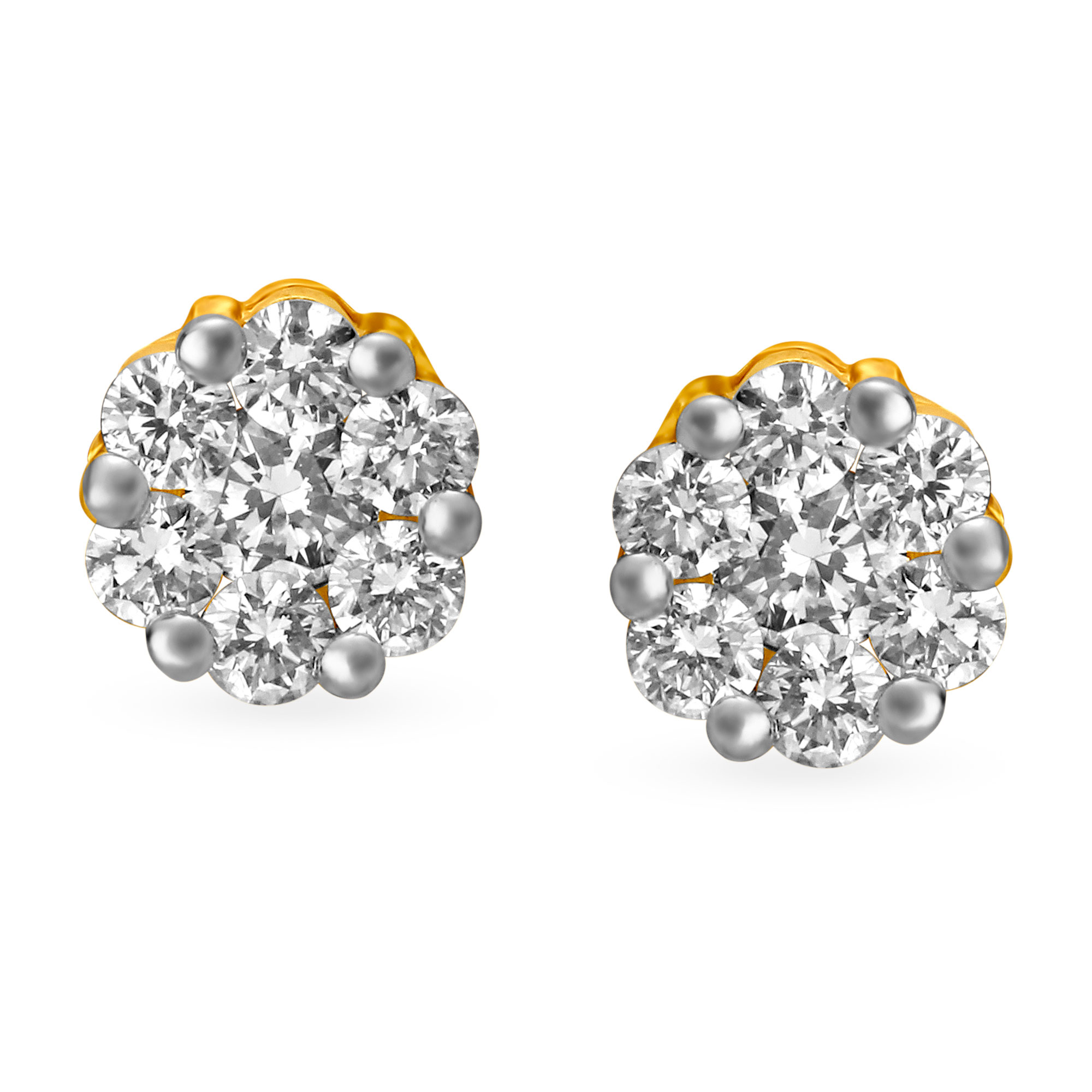 Delicate Gold and Diamond Stud Earrings