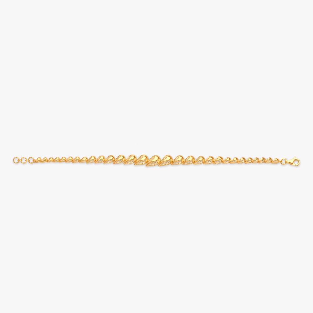 Leaf-Twist Gold Bracelet,,hi-res image number null