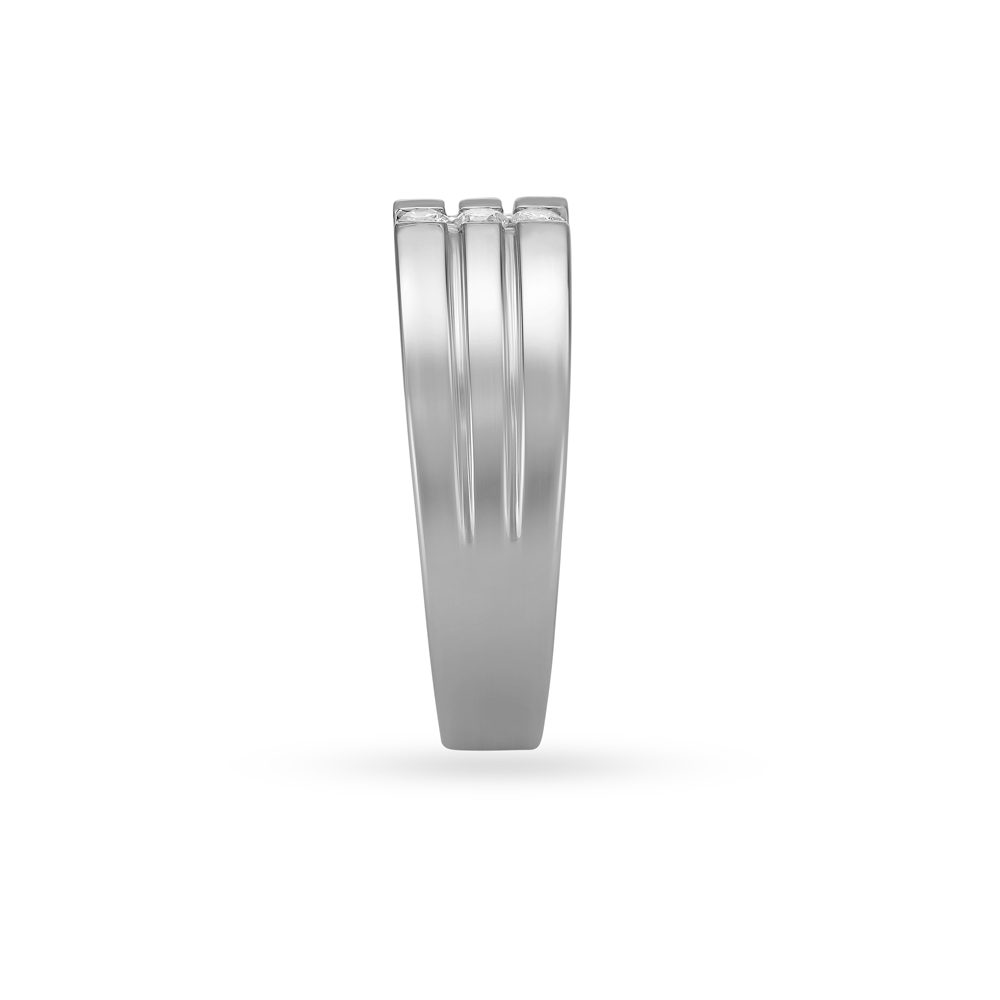 3 Stone Platinum Finger Ring for Men