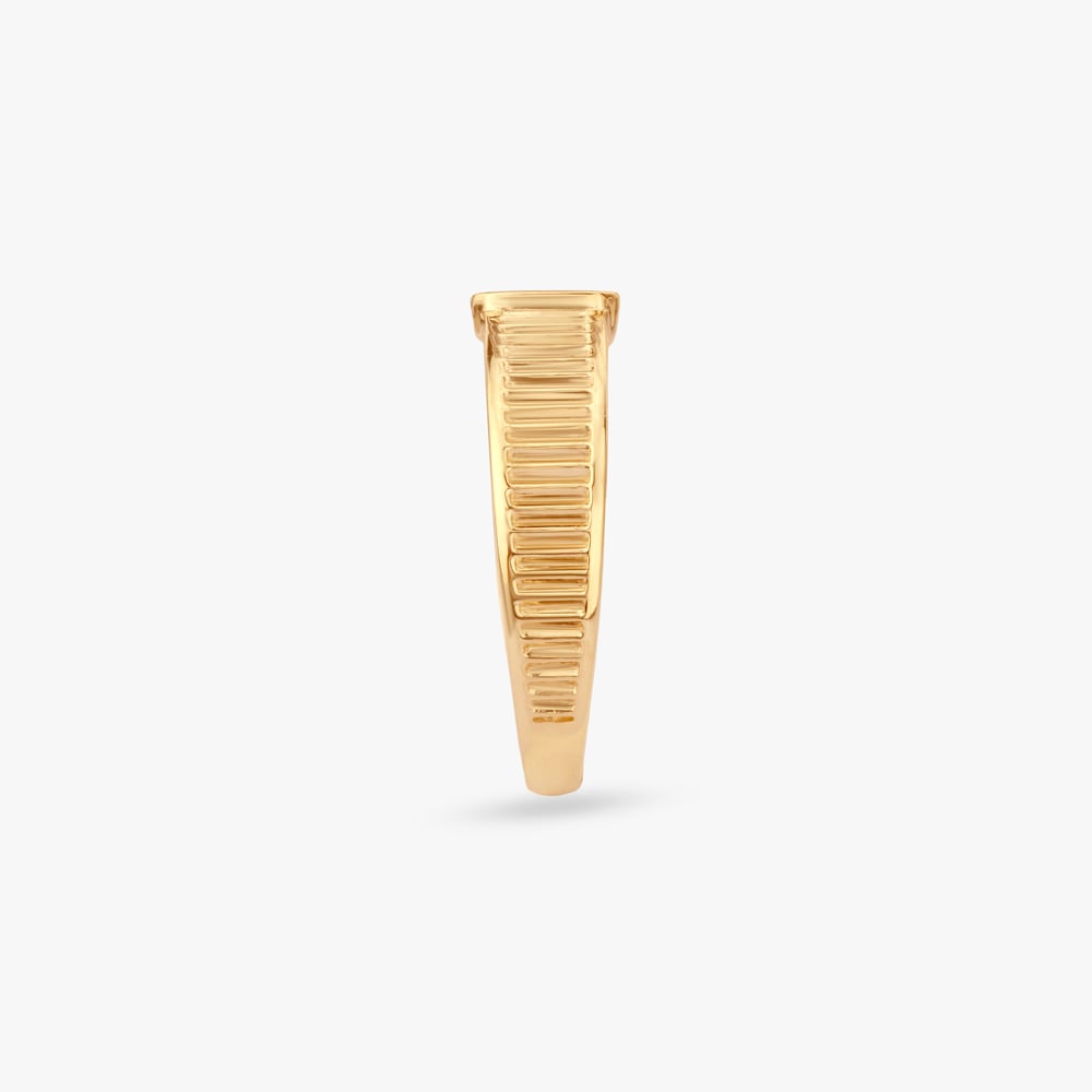 Modern Grooved Diamond Ring For Men,,hi-res image number null