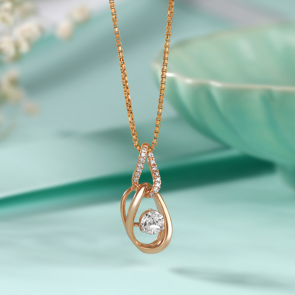 Swirling Ribbon Diamond Pendant