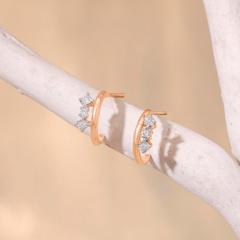 Soft Spark Diamond Hoop Earrings,,hi-res image number null