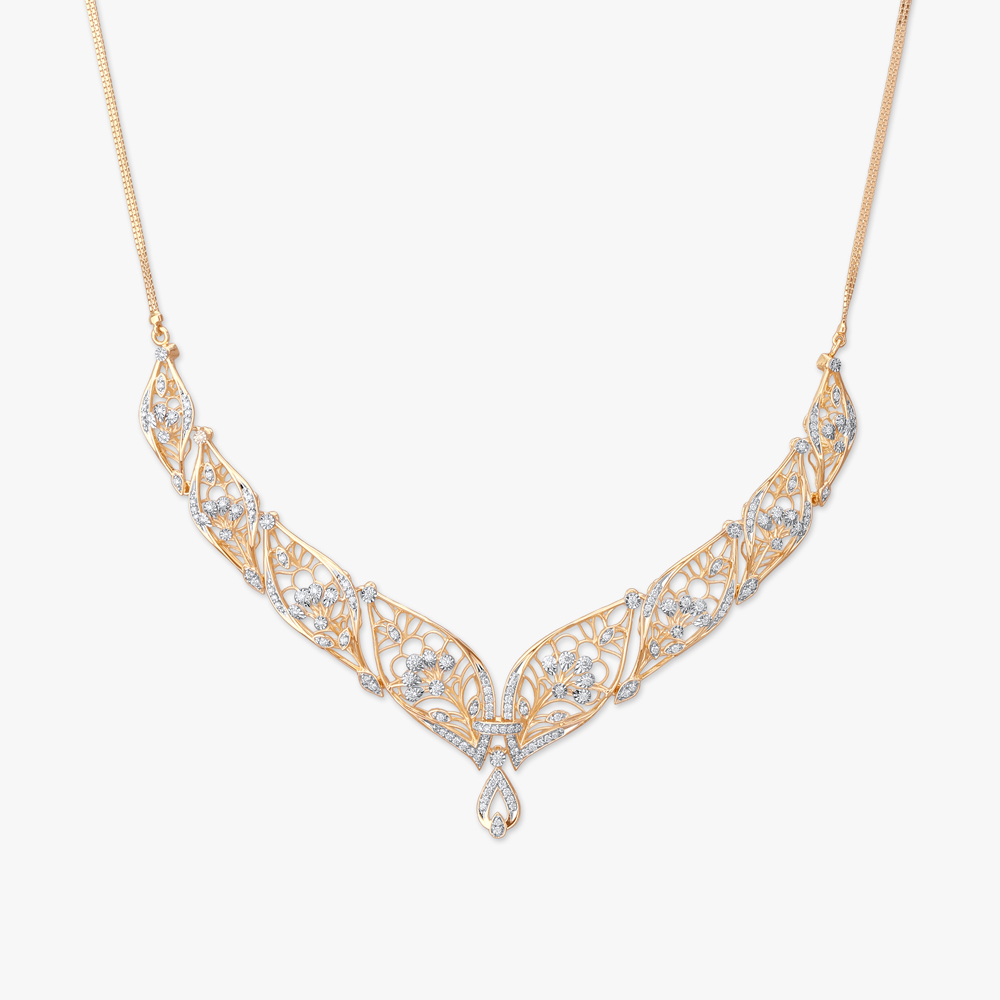 Floral Elegance Diamond Necklace Set,,hi-res image number null