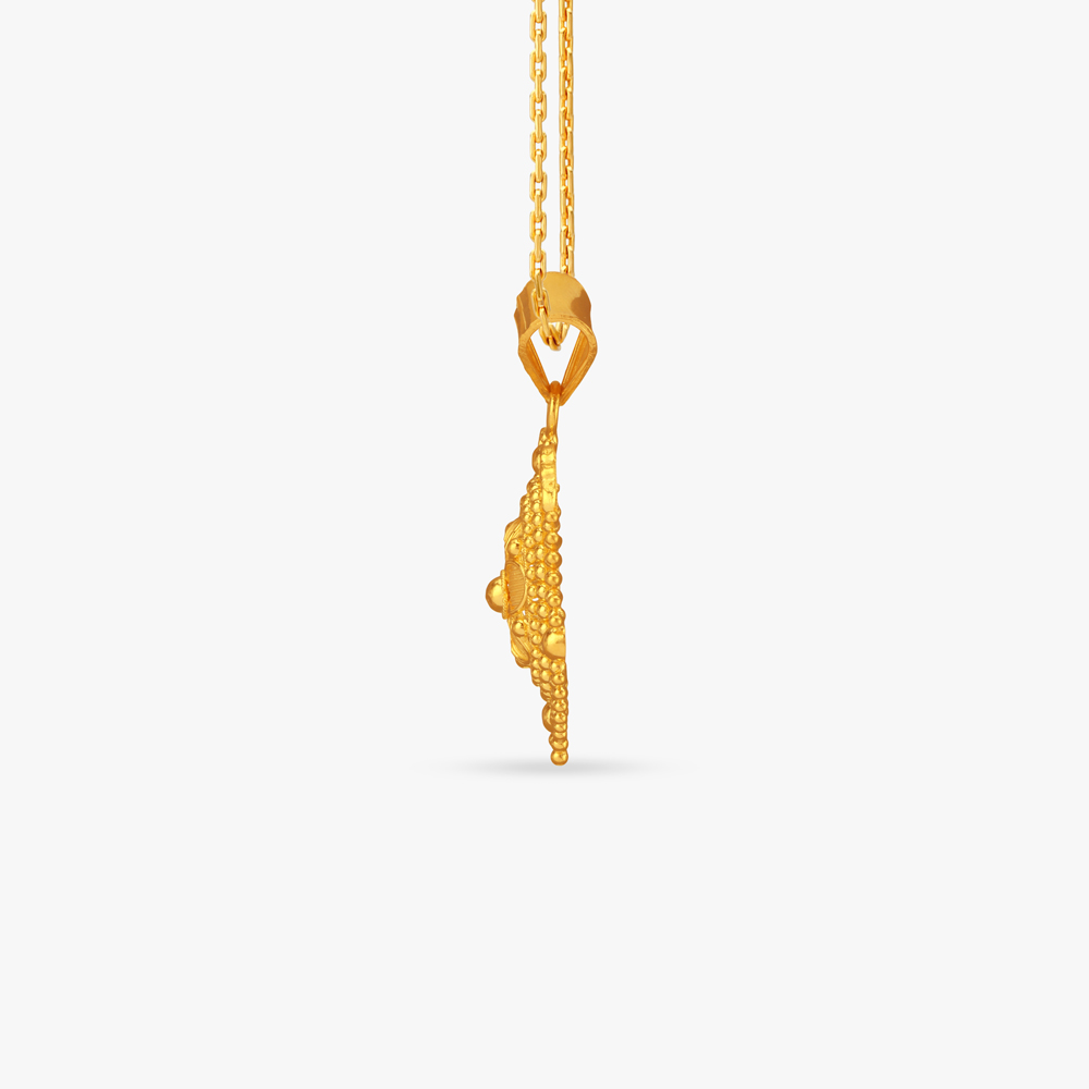 Floral Harmony Gold Pendant and Earrings set,,hi-res image number null