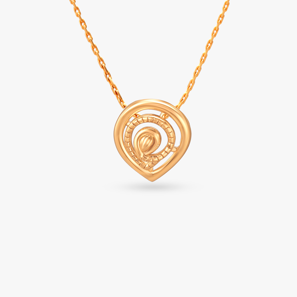 Sculpted Spiral Gold Pendant and Earrings Set,,hi-res image number null