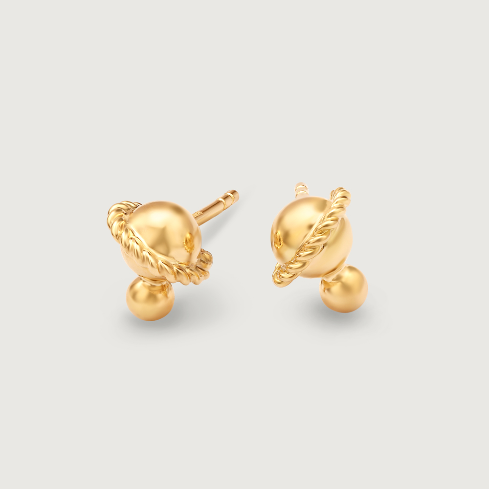 Elegant Lunar Beauty 18KT Moon-Inspired Stud Earrings,,hi-res image number null
