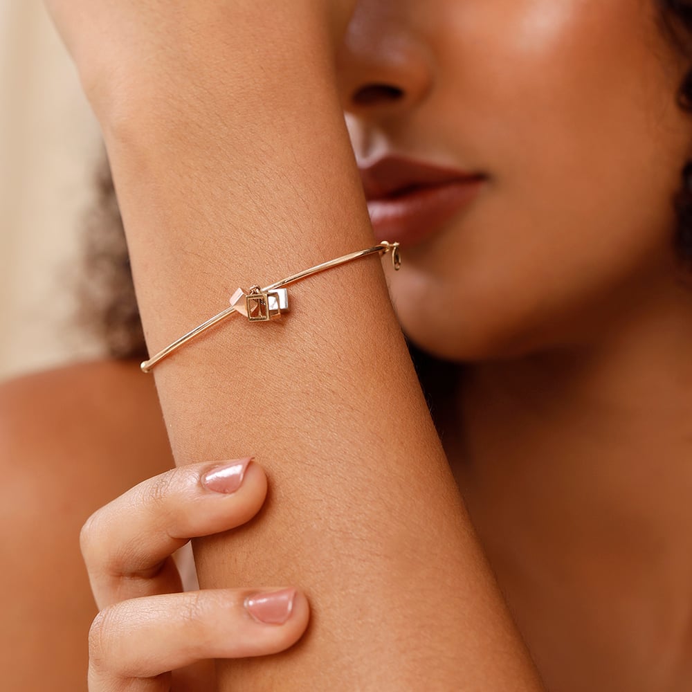 14KT Yellow-White-Rose Gold Bangle,,hi-res image number null