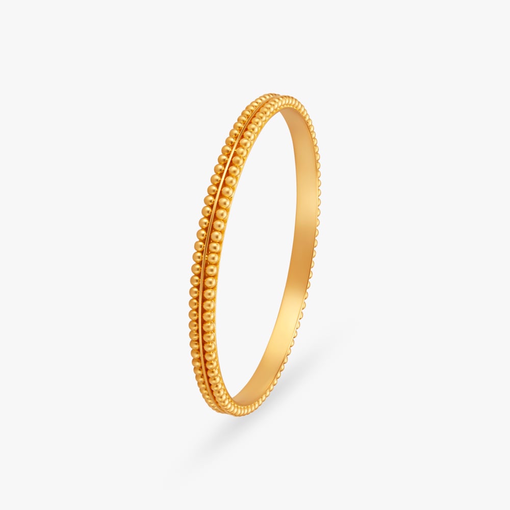 Graceful Beaded Gold Bangles,,hi-res image number null