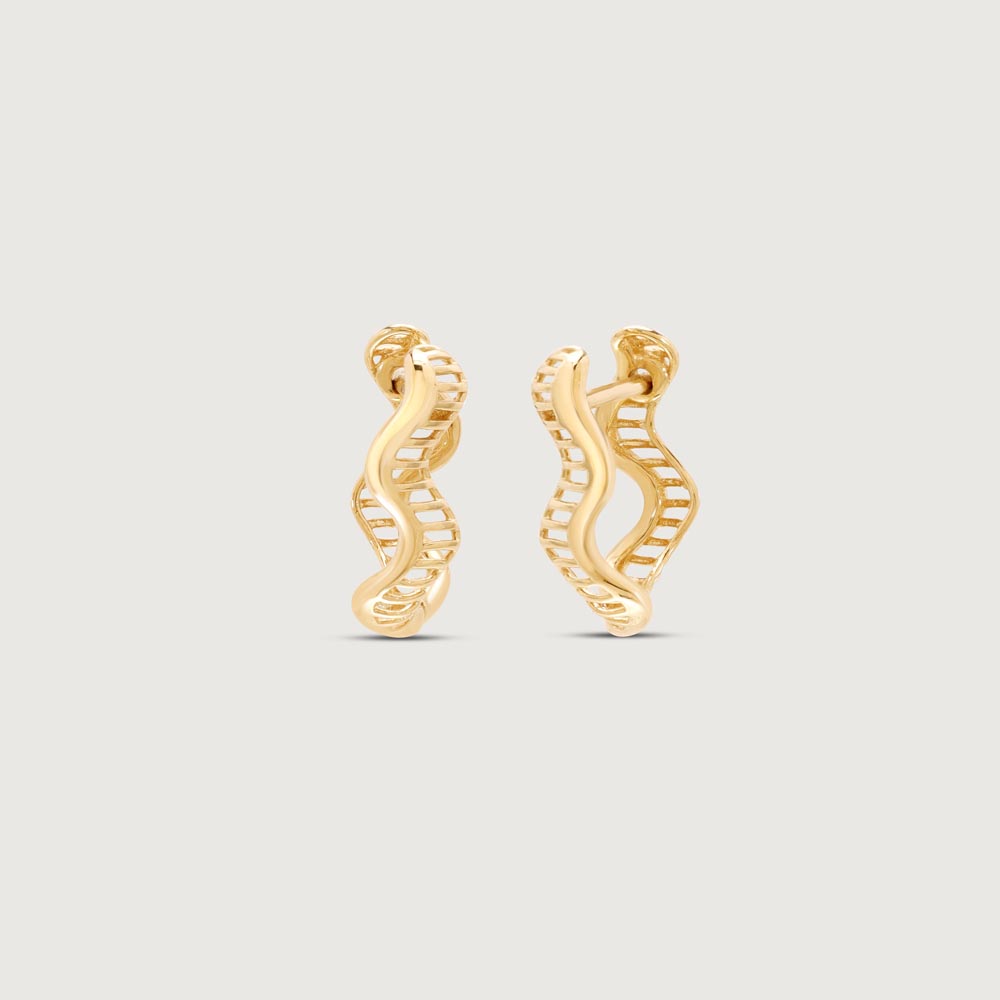 Aura Ripple Gold Hoop Earrings,,hi-res image number null