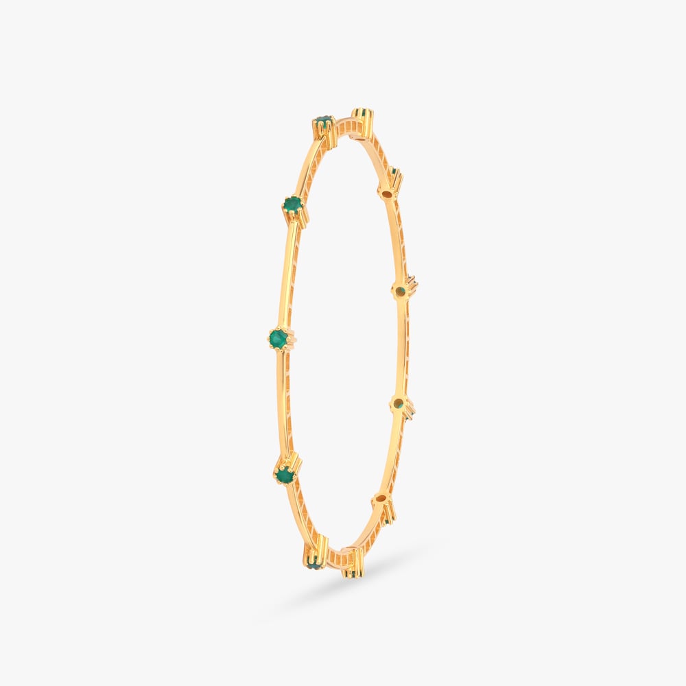 Verdant Rhythm Gold Bangles,,hi-res image number null