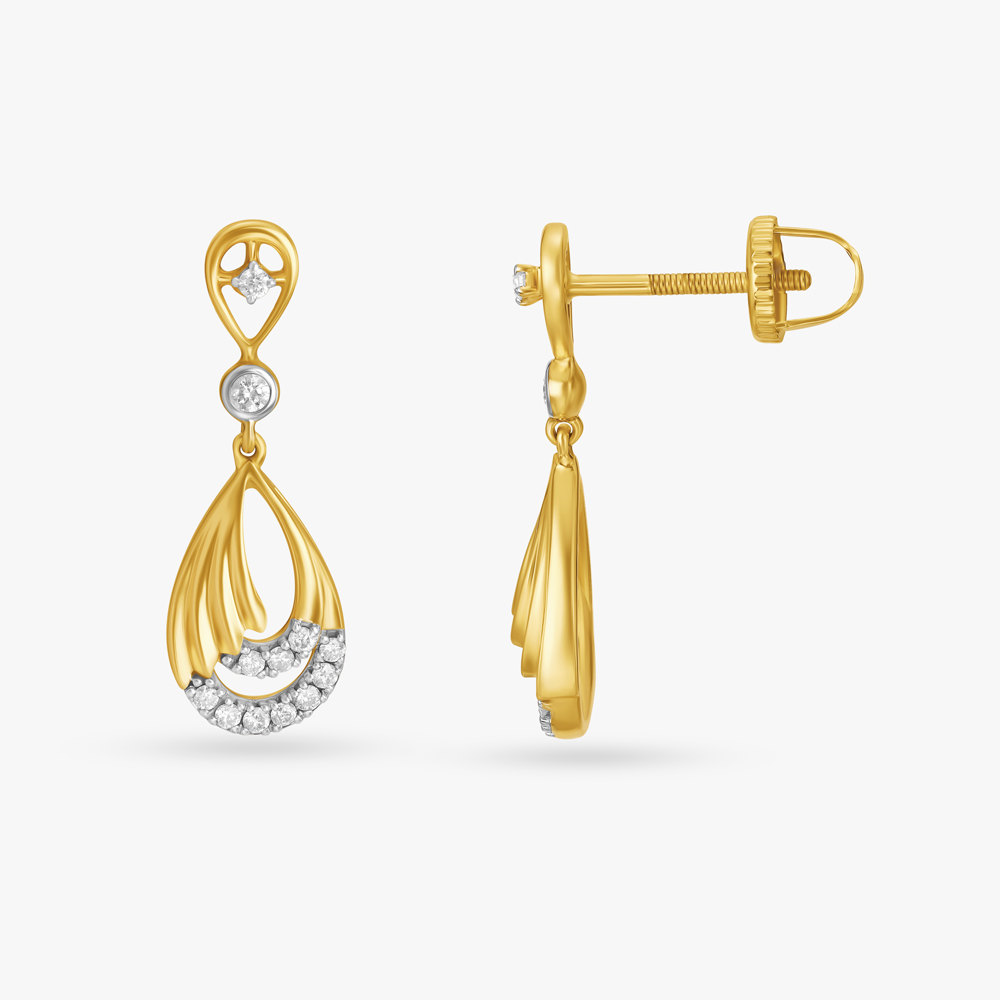 Sophisticated Dainty Diamond Drop Earrings,,hi-res image number null
