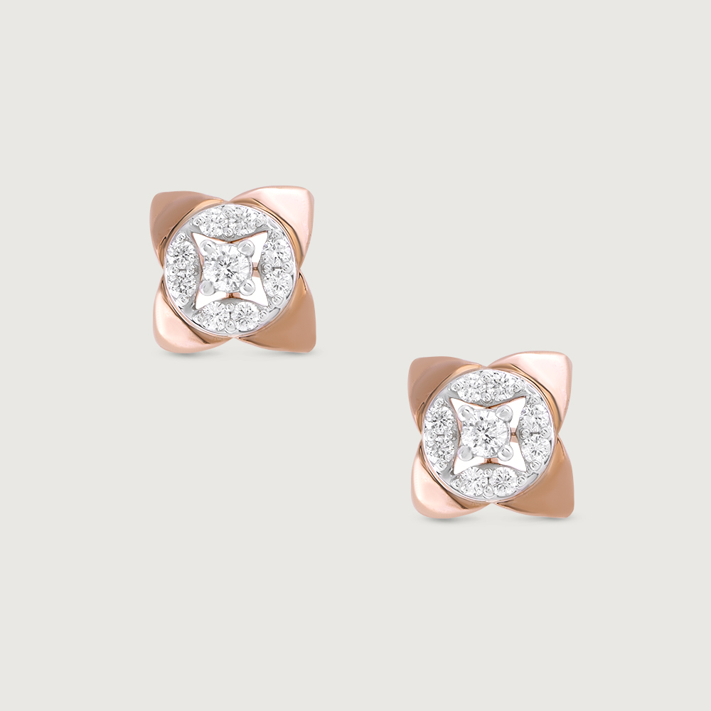 Blossom Spark Gold & Diamond Stud Earrings,,hi-res image number null