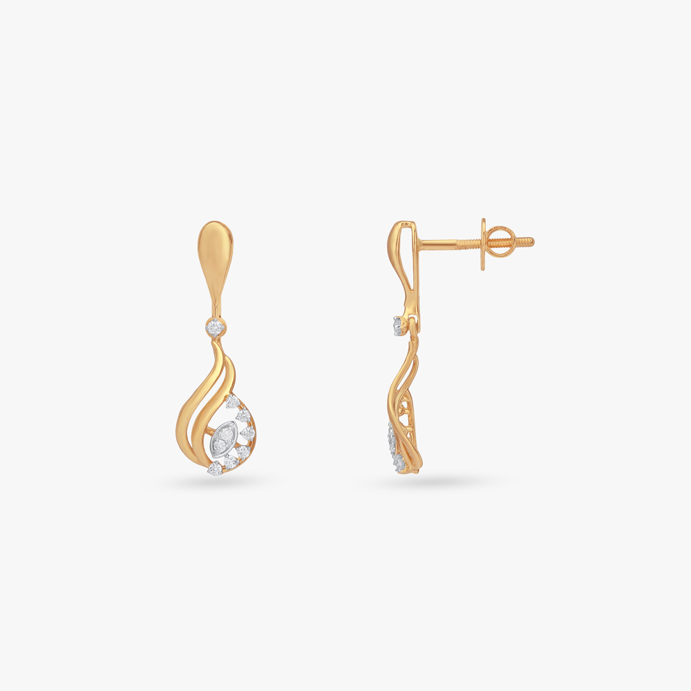 Radiant Ripple Diamond Drop Earrings,,hi-res image number null