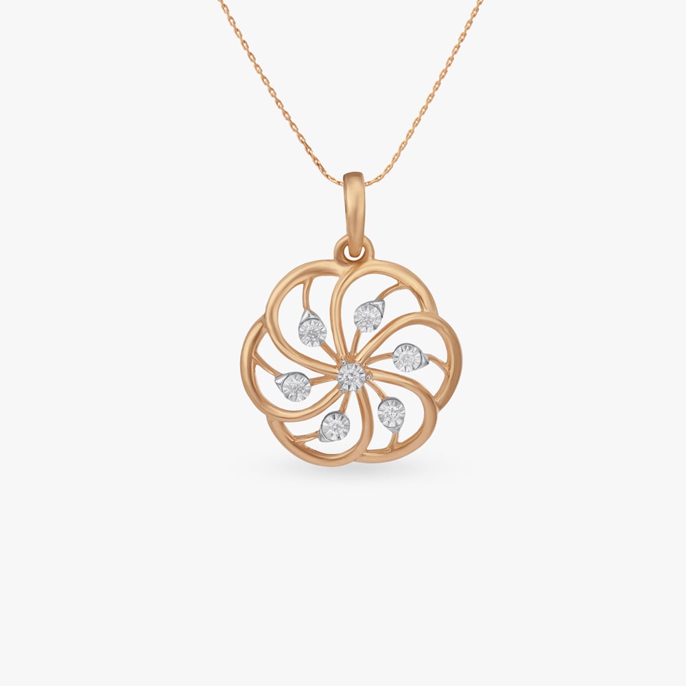 

Spiral Bloom Diamond Pendant