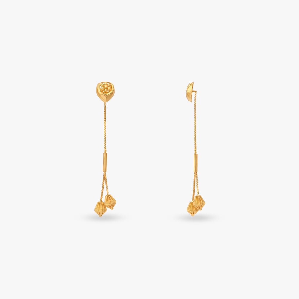 

Tassel Whispers Gold Drop Earrings