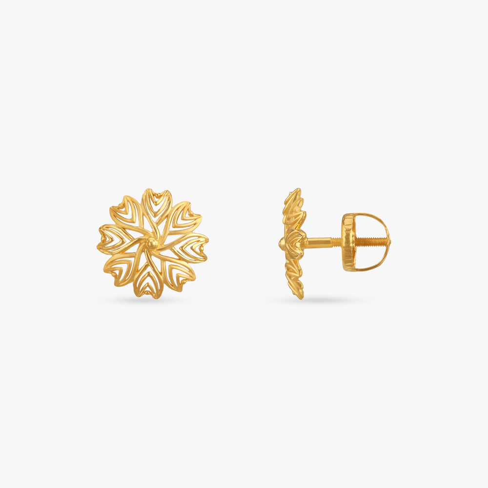 Ethereal Lotus Gold Drop Earrings,,hi-res image number null