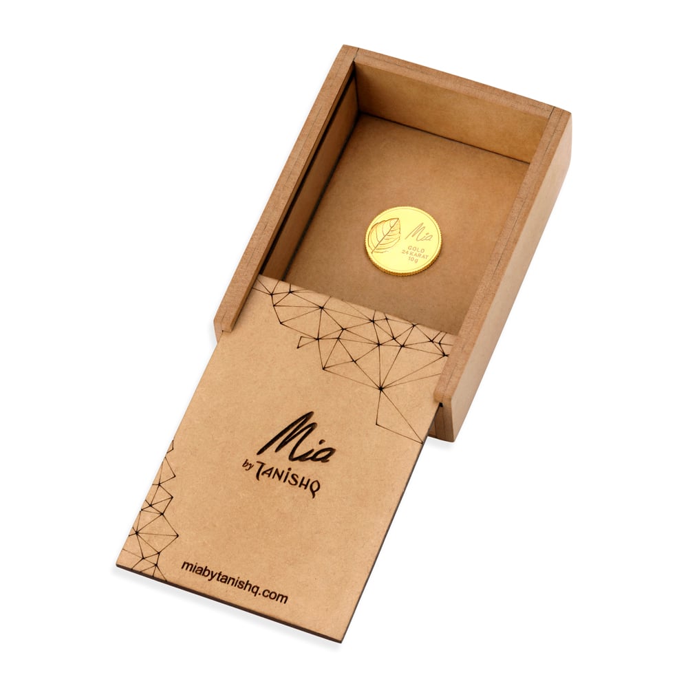 10 GM 24 Karat Tulsi Leaf Gold Coin,,hi-res image number null
