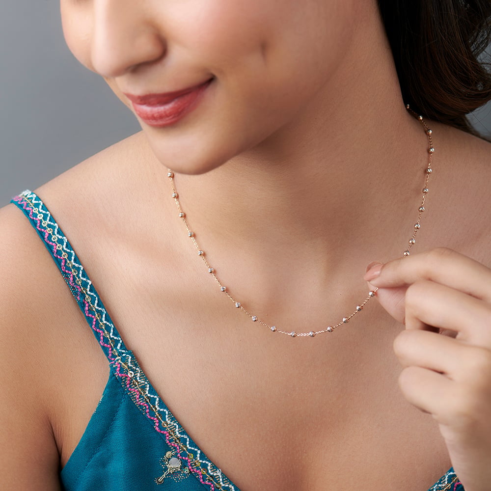 Alluring Beaded Gold Chain,,hi-res image number null
