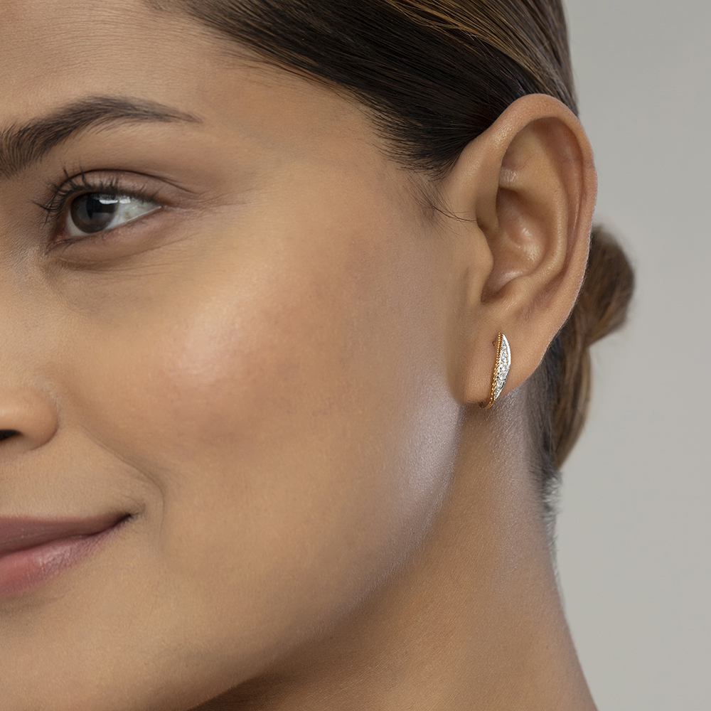 Nature Luxe Gold & Diamond Hoop Earrings,,hi-res image number null