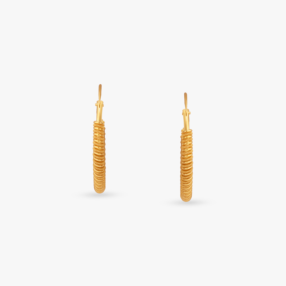 Spiral Statement Gold Hoop Earrings,,hi-res image number null