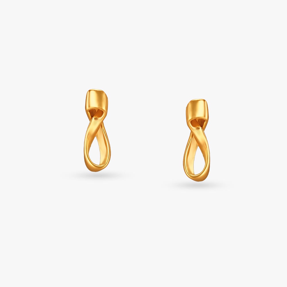Sculpted Twist Gold Stud Earrings,,hi-res image number null