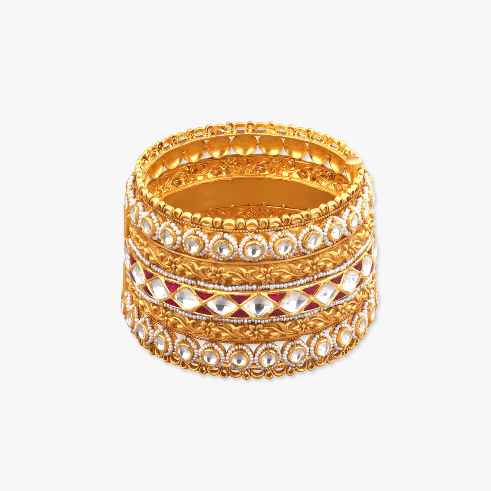 Gajra Glory Gold Bangle,,hi-res image number null
