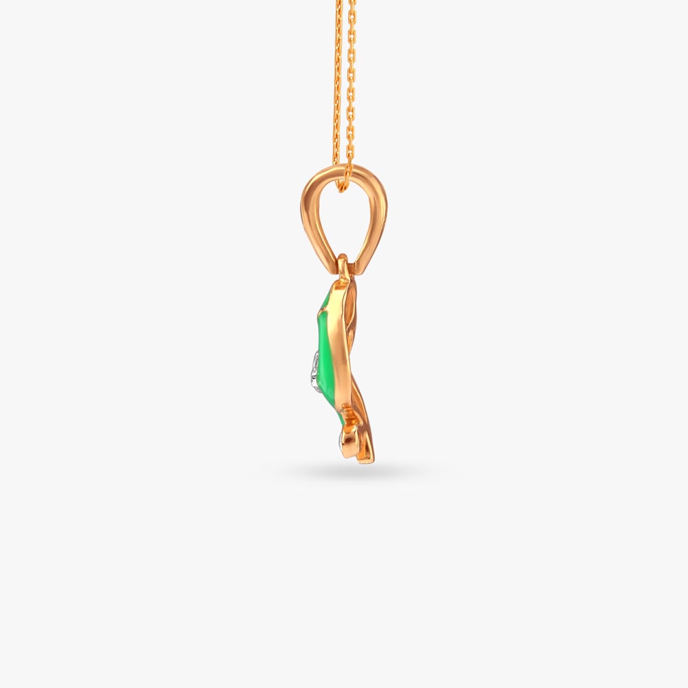 Chirpy Charm Diamond Pendant and Earrings Set for Kids,,hi-res image number null